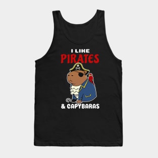 I Like Pirates and Capybaras Cartoon Tank Top